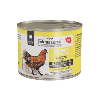 Karma mokra dla kota Wiejska Zagroda Kurczak monoproteinowa 200 g
