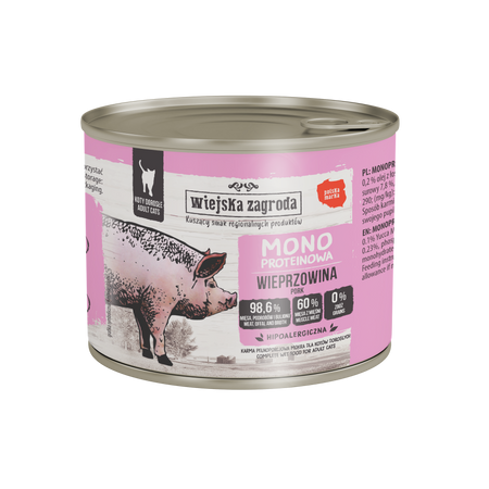 Wiejska Zagroda mokra karma dla kota Wieprzowina 200g