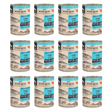 Zestaw Karma mokra dla psa Wiejska Zagroda Rybna uczta 400 g x 12 szt.