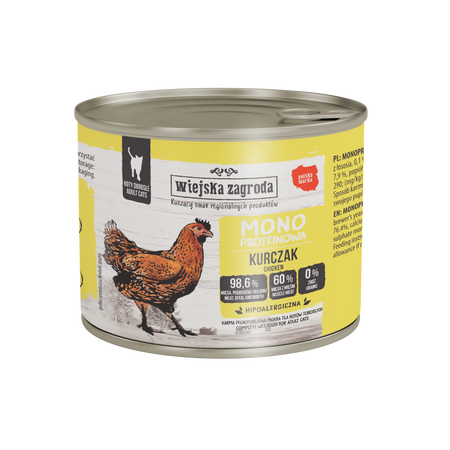 Karma mokra dla kota Wiejska Zagroda Kurczak monoproteinowa 200 g