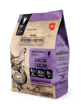 Wiejska Zagroda karma sucha dla kota kurczak z kaczką 400g