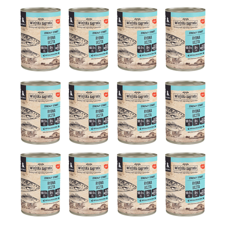 Zestaw Karma mokra dla psa Wiejska Zagroda Rybna uczta 400 g (szczeniak) x 12 szt.