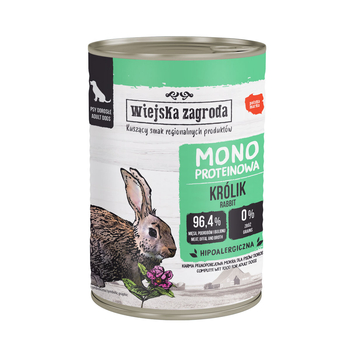 Karma mokra dla psa Wiejska Zagroda Królik monoproteinowa 400 g