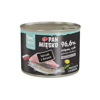 Pan Mięsko karma mokra dla kota Kurczak z dorszem 200g