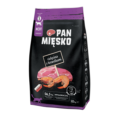  Karma sucha dla kota Pan Mięsko Cielęcina z krewetkami S 10 kg