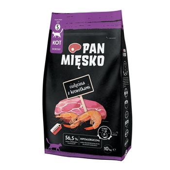 Karma sucha dla kota Pan Mięsko Cielęcina z krewetkami S 10 kg