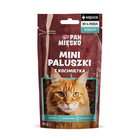 Przysmak dla kota Pan Mięsko Mini paluszki kaczka z kocimiętką 50g (dorosły)