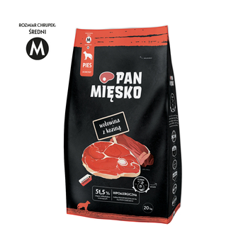 Karma sucha dla psa Pan Mięsko Wołowina z koziną M 20kg