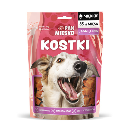 Przysmak dla psa Pan Mięsko Kostki Jagnięcina 100g (dorosły)