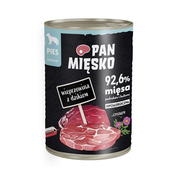 Pan Mięsko Karma mokra dla psa Wieprzowina z dzikiem (dorosły) 400g
