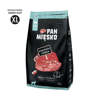 Karma sucha dla psa Pan Mięsko Wieprzowina z dzikiem XL 20 kg