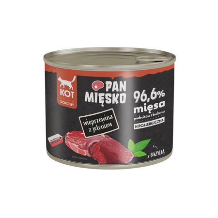 Pan Mięsko karma mokra dla kota Wieprzowina z jeleniem 200g