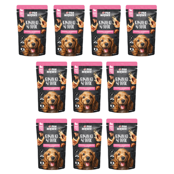 Zestaw Karma mokra dla psa Pan Mięsko Kawałki w sosie Cielęcina z przepiórką (szczeniak) 150g x 10 szt.