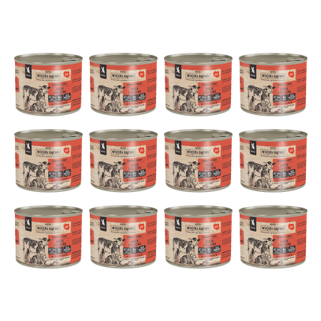 Zestaw Karma mokra dla kota Wiejska Zagroda Królik z cielęciną (kociak) 200g x 12 szt.