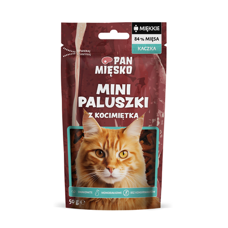 Przysmak dla kota Pan Mięsko Mini paluszki kaczka z kocimiętką 50g (dorosły)