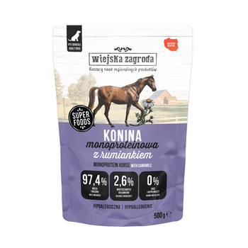 Karma mokra dla psa Wiejska Zagroda Monoproteinowa Konina (dorosły) 500g