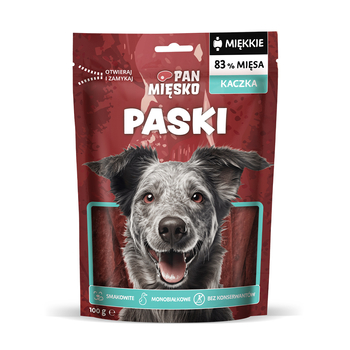 Przysmak dla psa miękkie Pan Mięsko Paski Kaczka 100g (dorosły)
