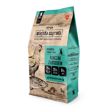 Karma sucha dla kota Wiejska Zagroda Kurczak z łososiem 5 kg (kociak)