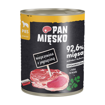 Pan Mięsko Karma mokra dla psa Wieprzowina z jagnięciną (dorosły) 800g