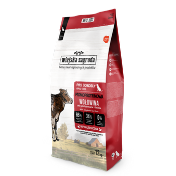 Karma sucha dla psa Wiejska Zagroda Monoproteinowa Wołowina M/L 12 kg (dorosły)