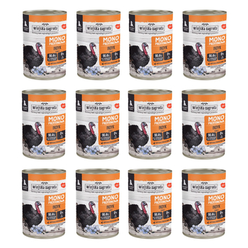 Zestaw Karma mokra dla psa Wiejska Zagroda Indyk monoproteinowa 400 g (szczeniak) x 12 szt.
