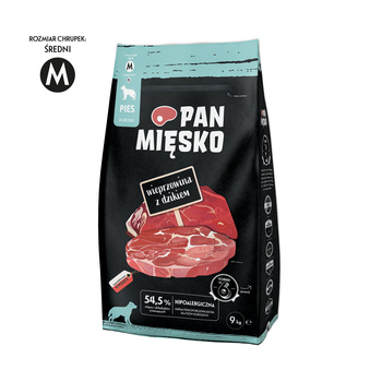 Karma sucha dla psa Pan Mięsko Wieprzowina z dzikiem M 9 kg