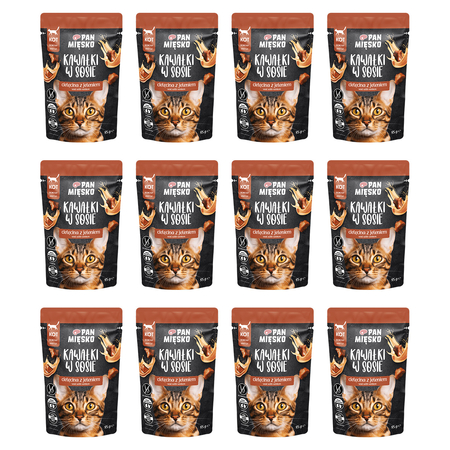 Zestaw Karma mokra dla kota Pan Mięsko Kawałki w sosie Cielęcina z jeleniem (dorosły) 85 g x 12 szt.