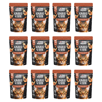 Zestaw Karma mokra dla kota Pan Mięsko Kawałki w sosie Cielęcina z jeleniem (dorosły) 85 g x 12 szt.