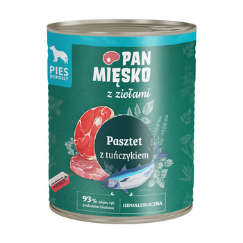 Pan Mięsko z Ziołami Pasztet z tuńczykiem karma mokra dla psa 800 g