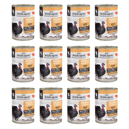 Zestaw Karma mokra dla kota Wiejska Zagroda Indyk monoproteinowa 400 g (kociak) x 12 szt.