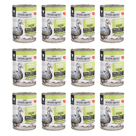 Zestaw Karma mokra dla kota Wiejska Zagroda Kaczka monoproteinowa 400 g x 12 szt.