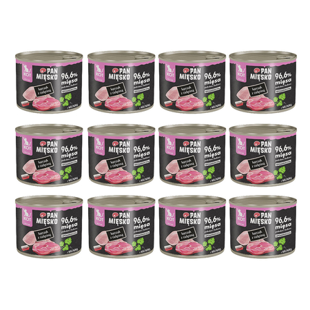 Zestaw Karma mokra dla kota Pan Mięsko Kurczak z cielęciną 200 g (kociak) x 12 szt.