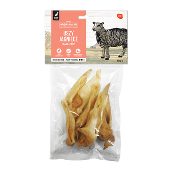 Gryzak dla psa suszony Wiejska Zagroda Uszy jagnięce (dorosły) 100g