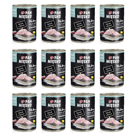 Zestaw Karma mokra dla kota Pan Mięsko Kurczak z dorszem 400 g x 12 szt.