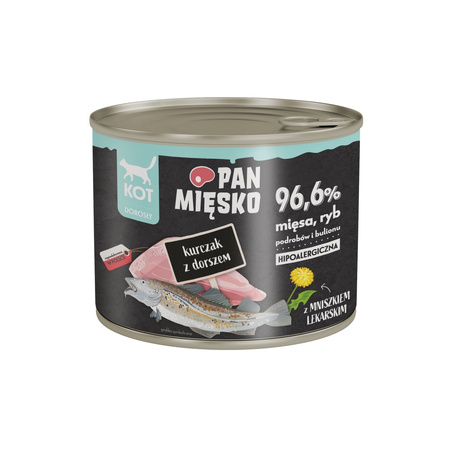 Pan Mięsko karma mokra dla kota Kurczak z dorszem 200g