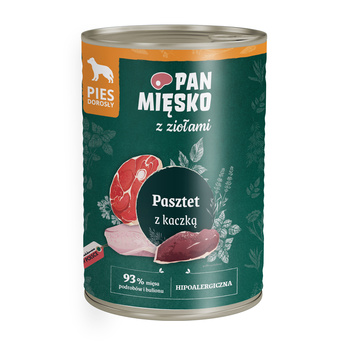 Karma mokra dla psa Pan Mięsko z Ziołami Pasztet z kaczką 400 g