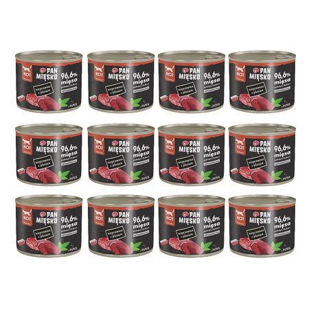 Zestaw Karma mokra dla kota Pan Mięsko Wieprzowina z jeleniem 200 g x 12 szt.