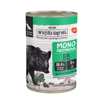 Karma mokra dla psa Wiejska Zagroda Dzik monoproteinowa 400 g