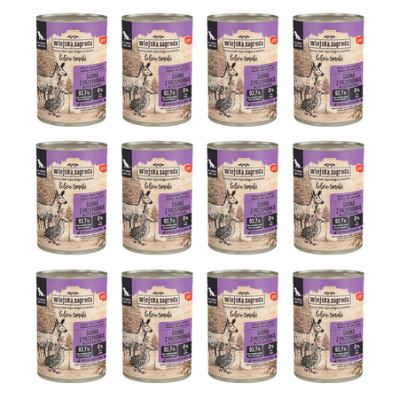 Zestaw Karma mokra dla psa Wiejska Zagroda Sarna z przepiórką Leśne Smaki 400 g x 12 szt.