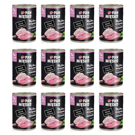 Zestaw Karma mokra dla kota Pan Mięsko Kurczak z cielęciną 400 g (kociak) x 12 szt.