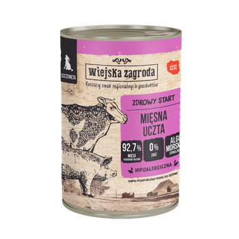 Wiejska Zagroda Karma mokra dla psa Mięsna uczta (szczeniak) 400g (6 szt/op)