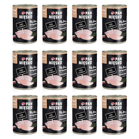Zestaw Karma mokra dla kota Pan Mięsko Indyk z królikiem 400 g x 12 szt.