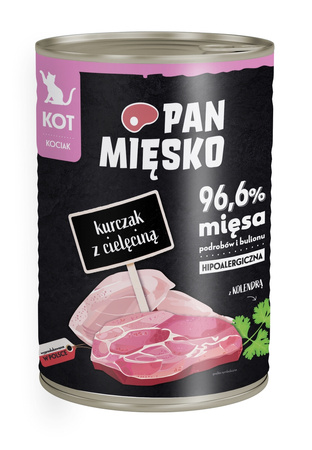 Karma mokra dla kota Pan Mięsko Kurczak z cielęciną 400 g (kociak)