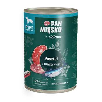 Pan Mięsko z Ziołami Pasztet z tuńczykiem karma mokra dla psa 400 g