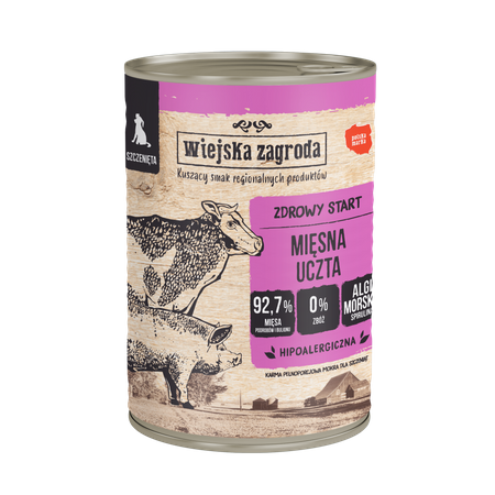 Wiejska Zagroda Karma mokra dla psa Mięsna uczta (szczeniak) 400g