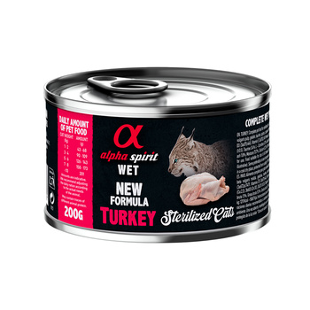 Karma mokra dla kota Alpha Spirit Sterilised Cats Turkey 200 g