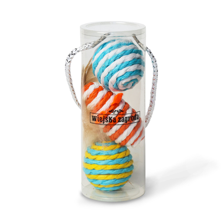 Zestaw zabawek dla kota Pan Mięsko - piłki i myszka