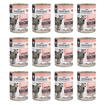 Zestaw Karma mokra dla kota Wiejska Zagroda Jagnięcina monoproteinowa 400 g x 12 szt.