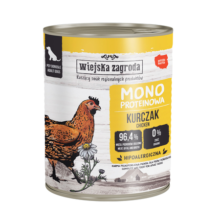 Karma mokra dla psa Wiejska Zagroda Kurczak monoproteinowa 800 g 