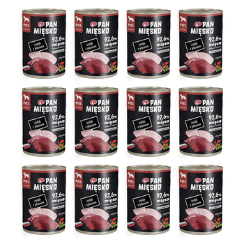 Zestaw Karma mokra dla psa Pan Mięsko Indyk z jeleniem 400 g x 12 szt.